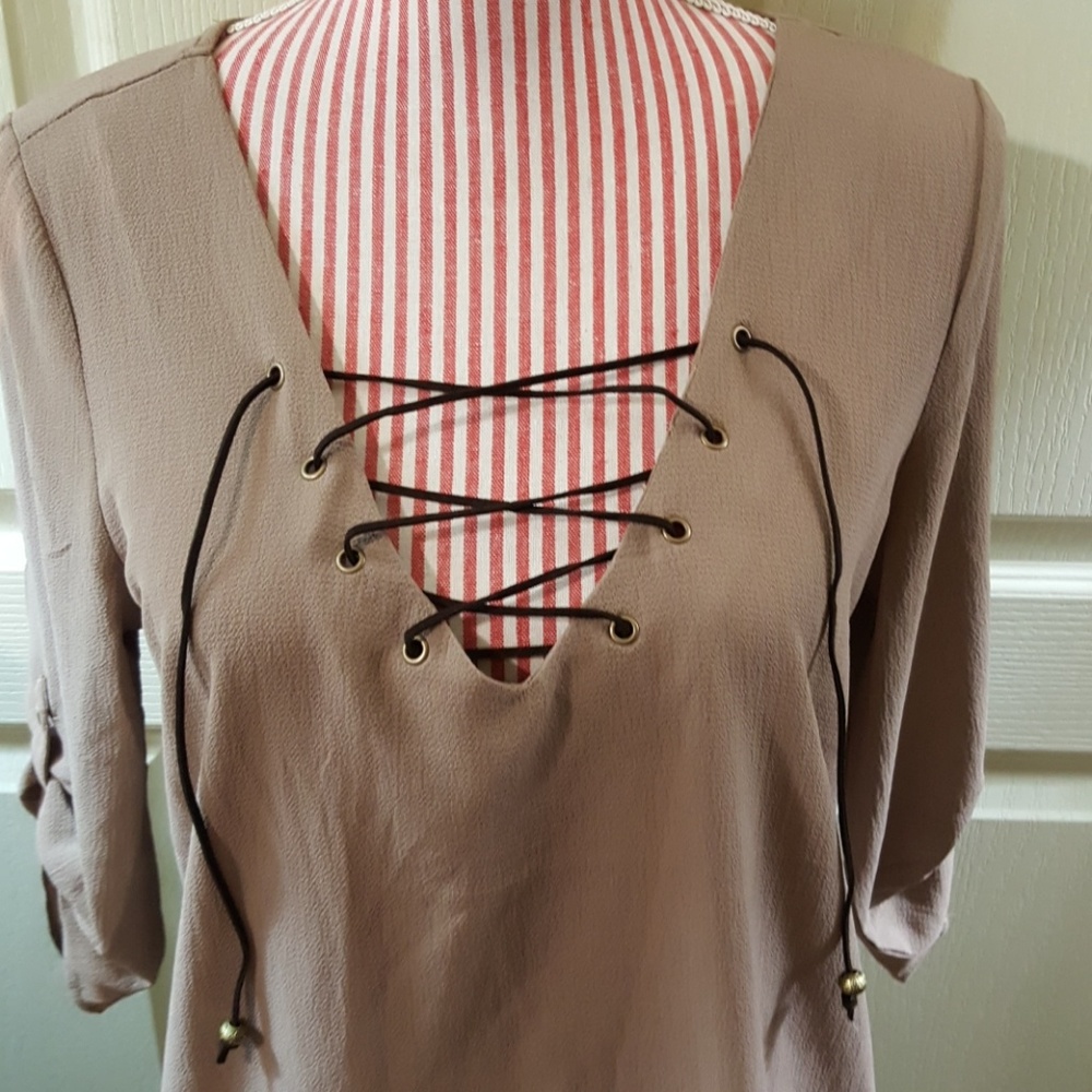 MNK Sexy Lace Up Blouse. Size Sm/Med. - Picture 2 of 8